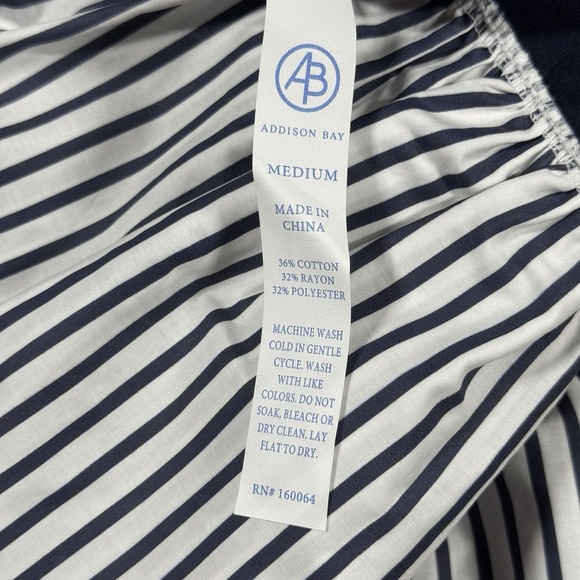 Addison Bay Women's Size Medium Navy Blue White‎ Stripe Sweatshirt Swing Dress - Picture 10 of 11